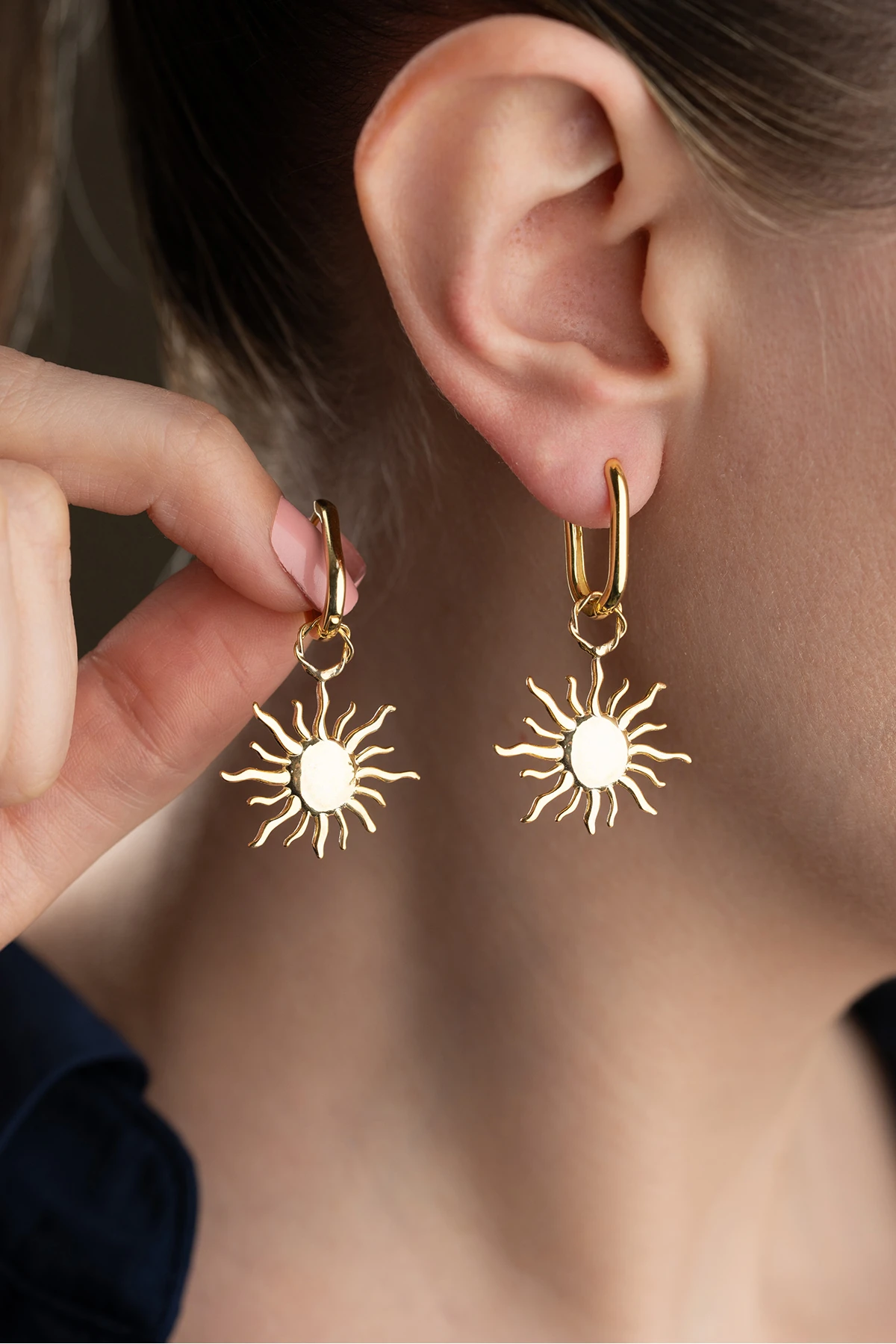 Gümüş Güneş Küpe