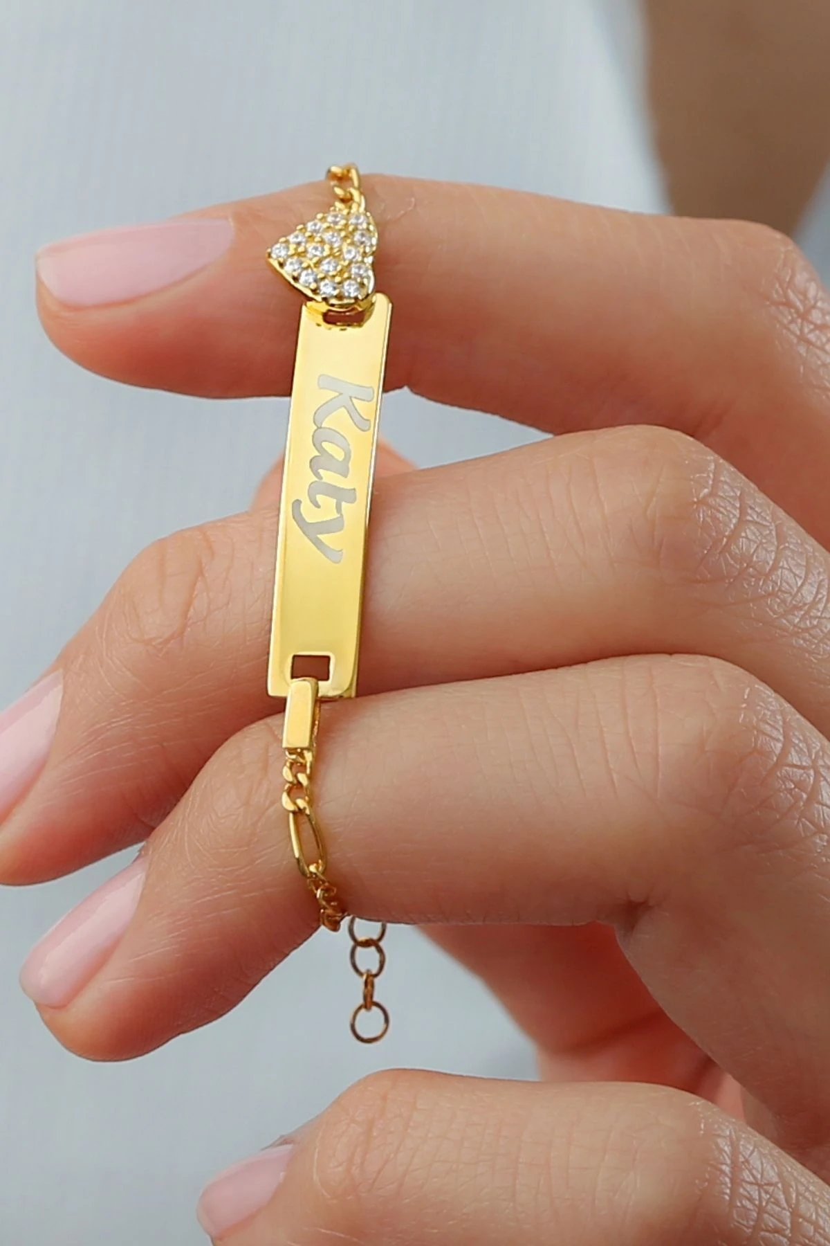 Gümüş Kalpli Isimli Çocuk Bileklik