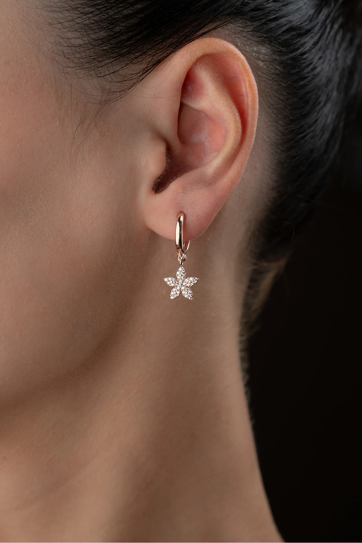 Lotus Çiçeği Gümüş Küpe