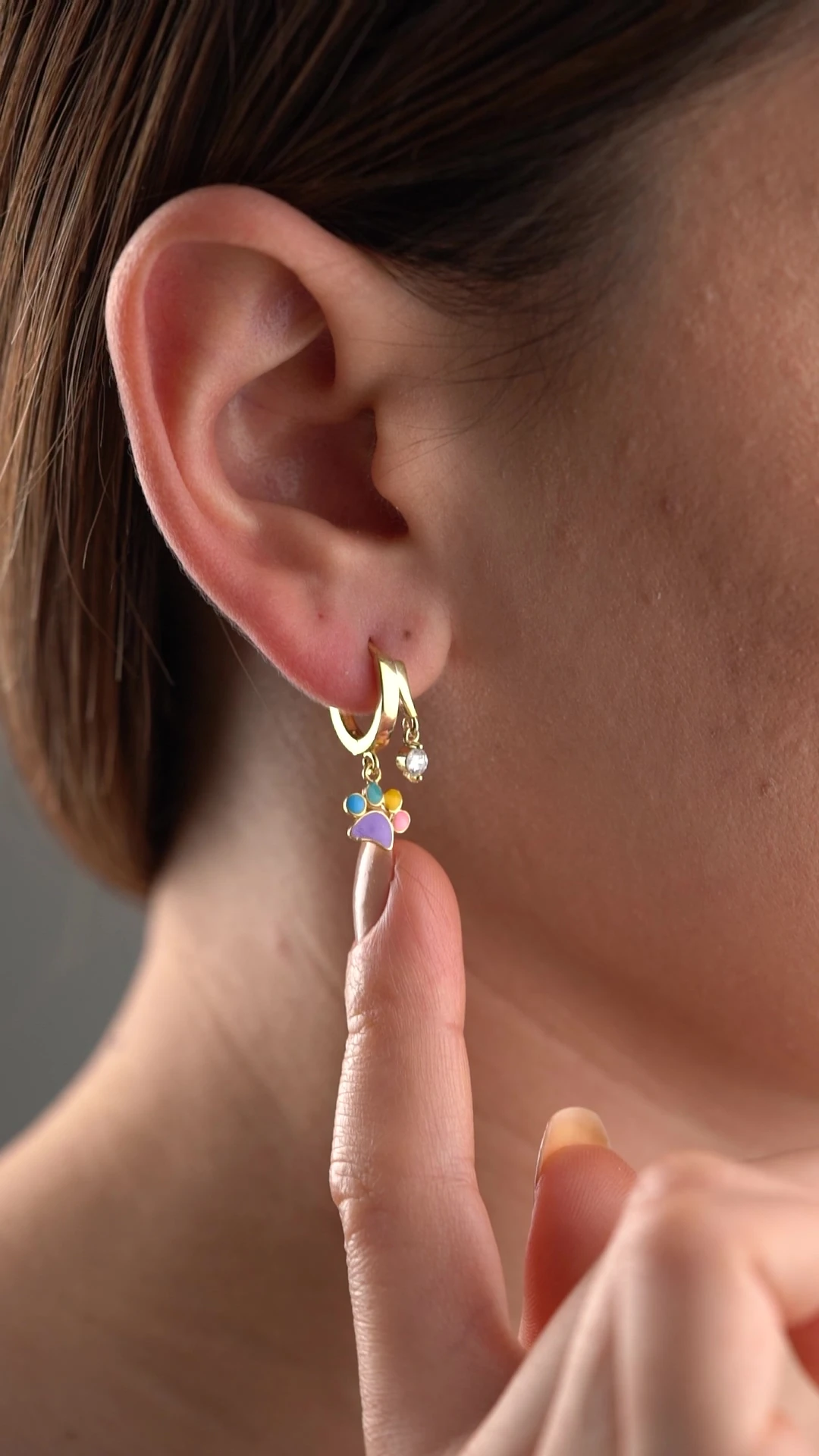 Gümüş Taşlı Pati Küpe