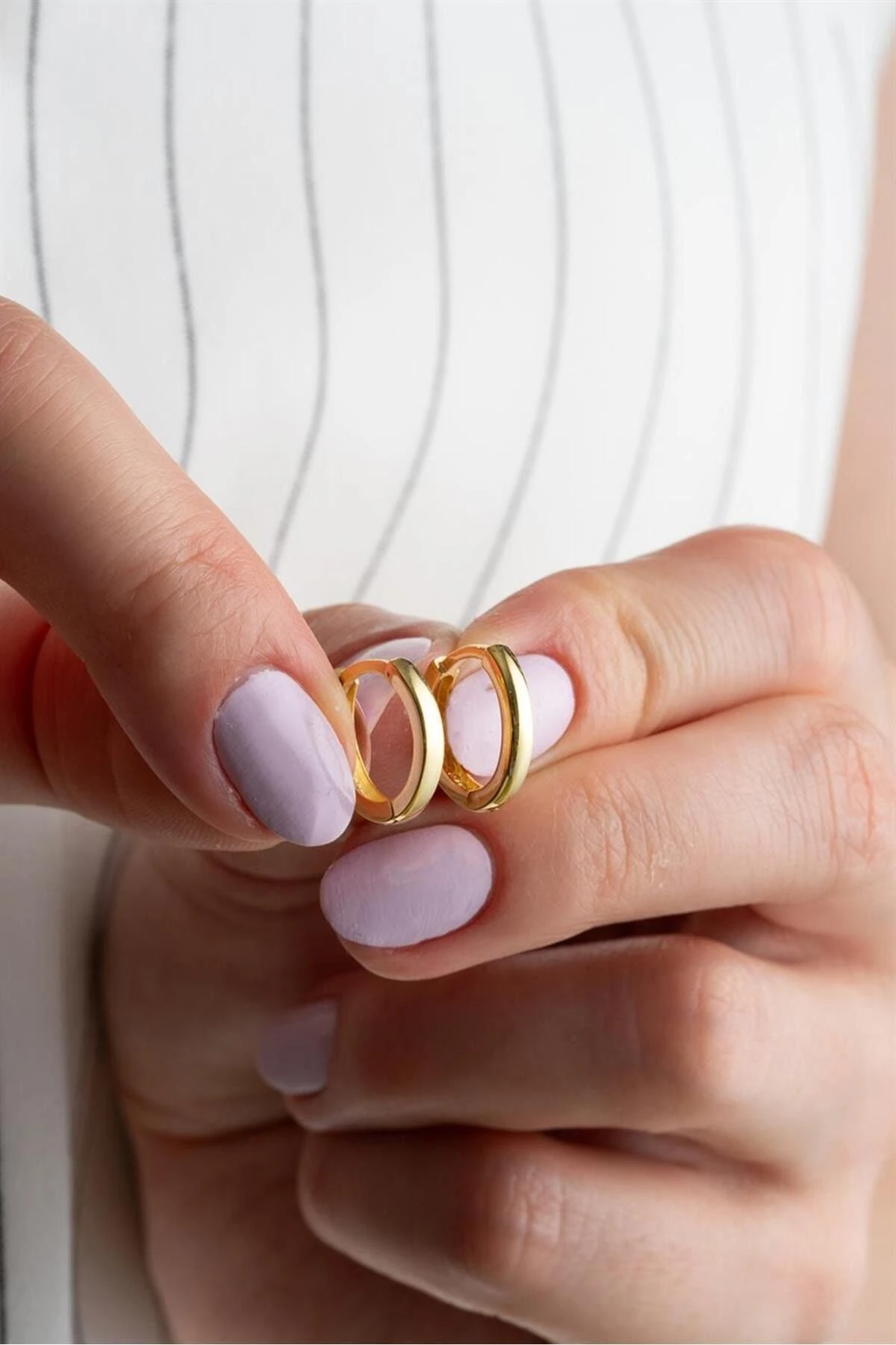 Gold Halka Gümüş Küpe