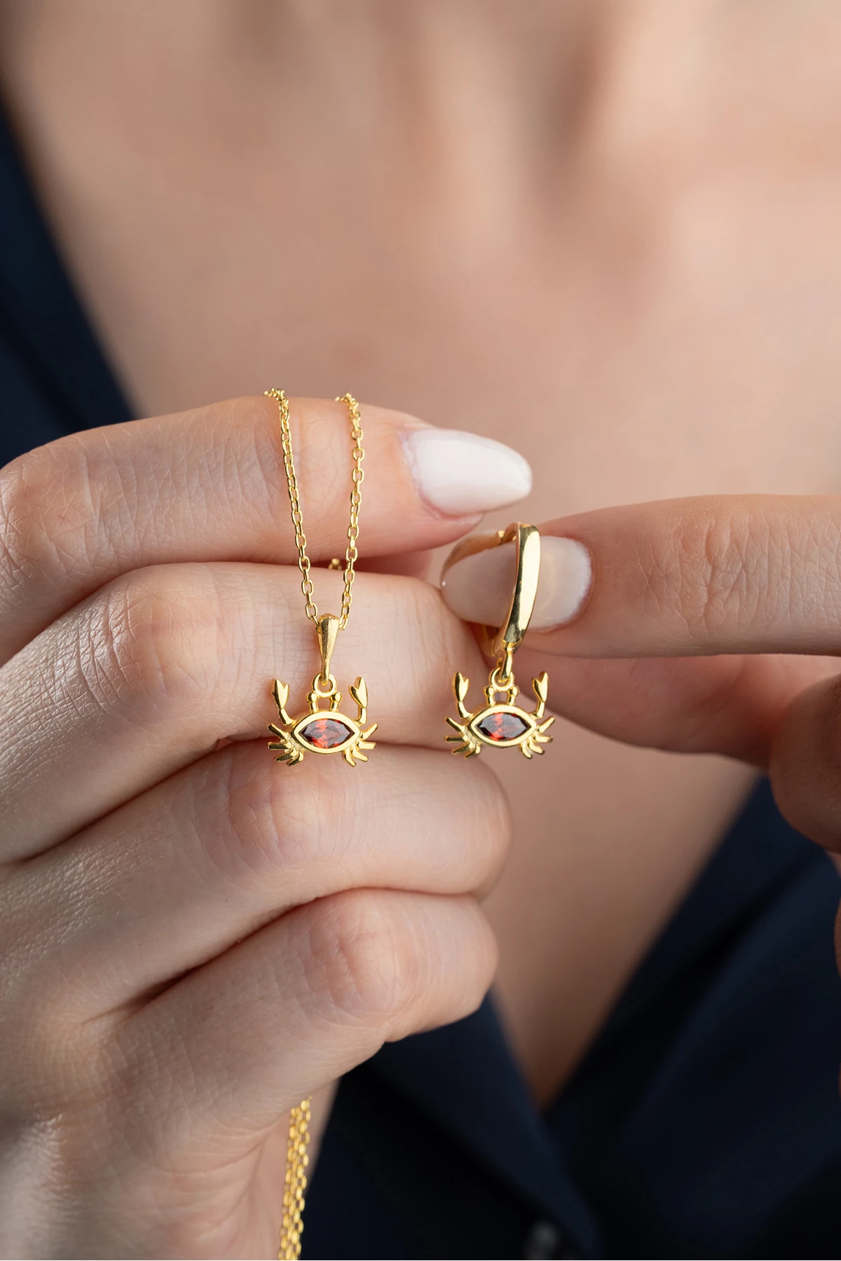 Gümüş Yengeç Takı Seti