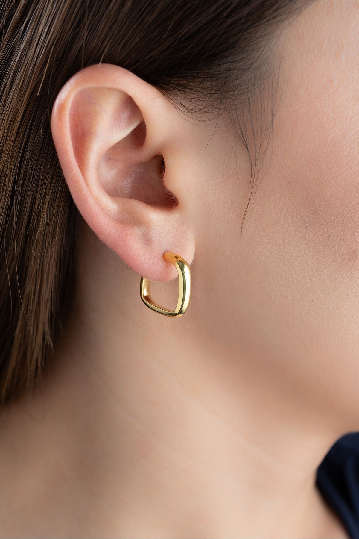 Gümüş Gold Halka Küpe