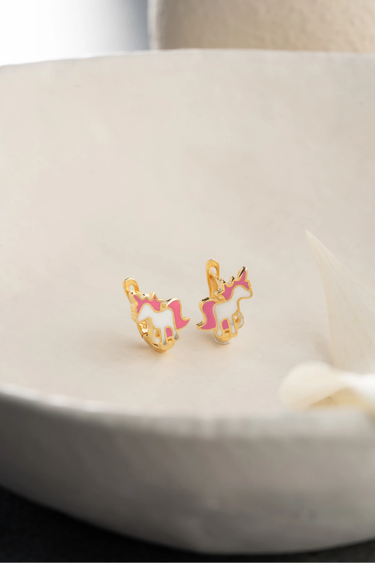 Gümüş Çocuk Unicorn Küpe