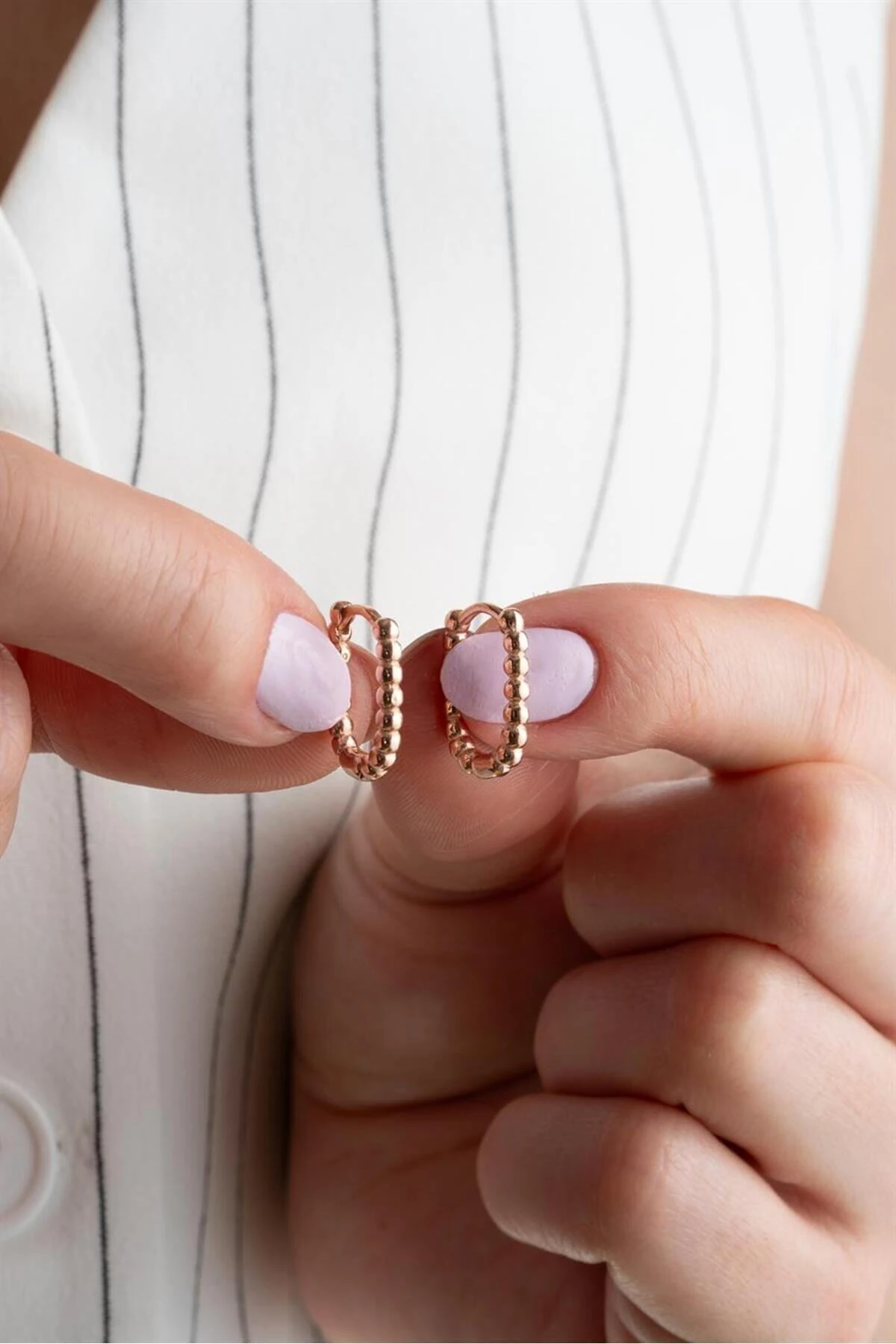 Rose Halka Gümüş Küpe