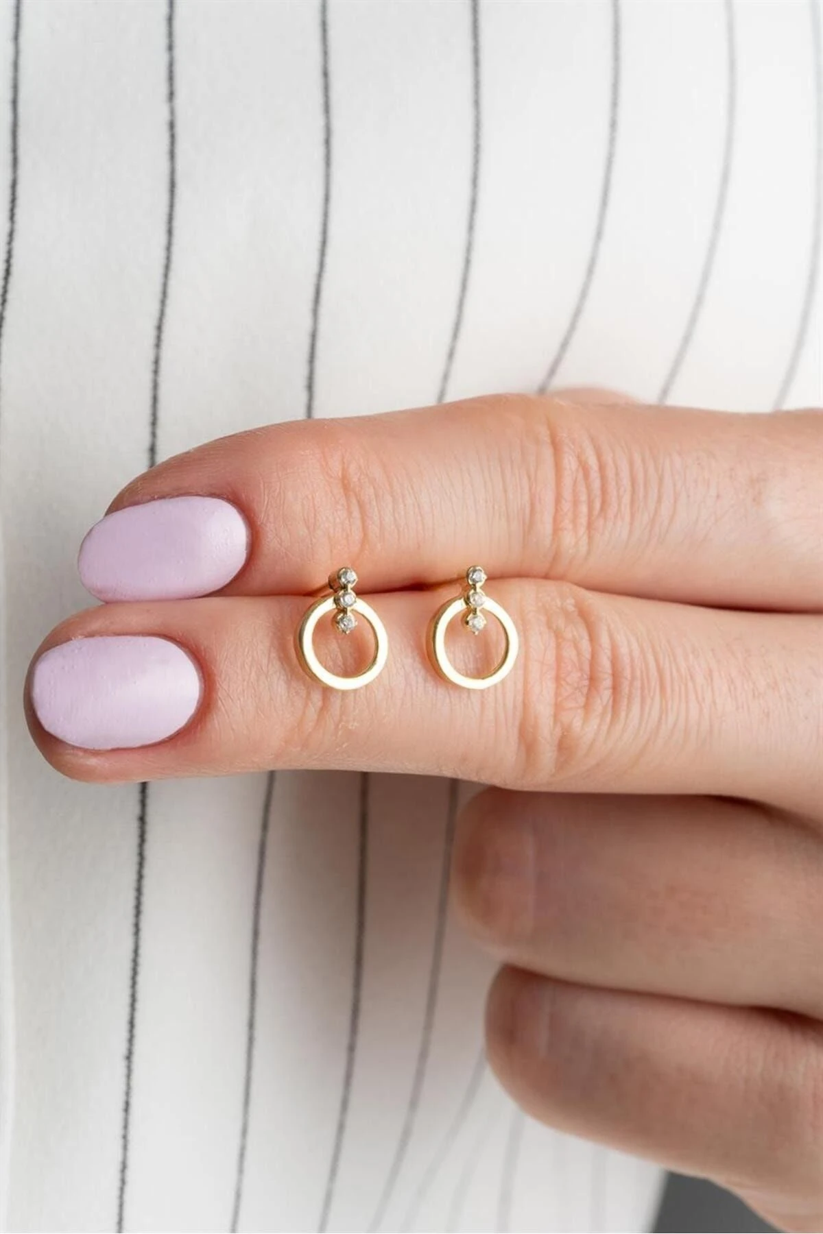 Gold Halka Gümüş Küpe