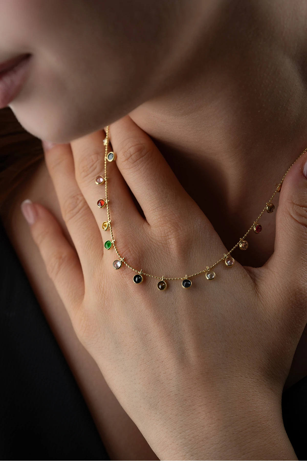 Gümüş Mix Taşlı Kolye