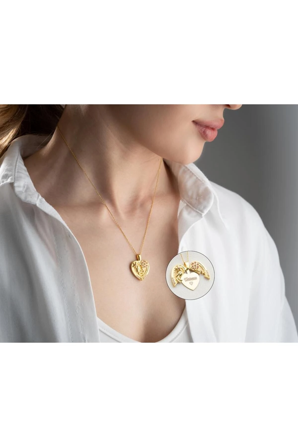 Gümüş Açılabilen Anne Bebek Kolye