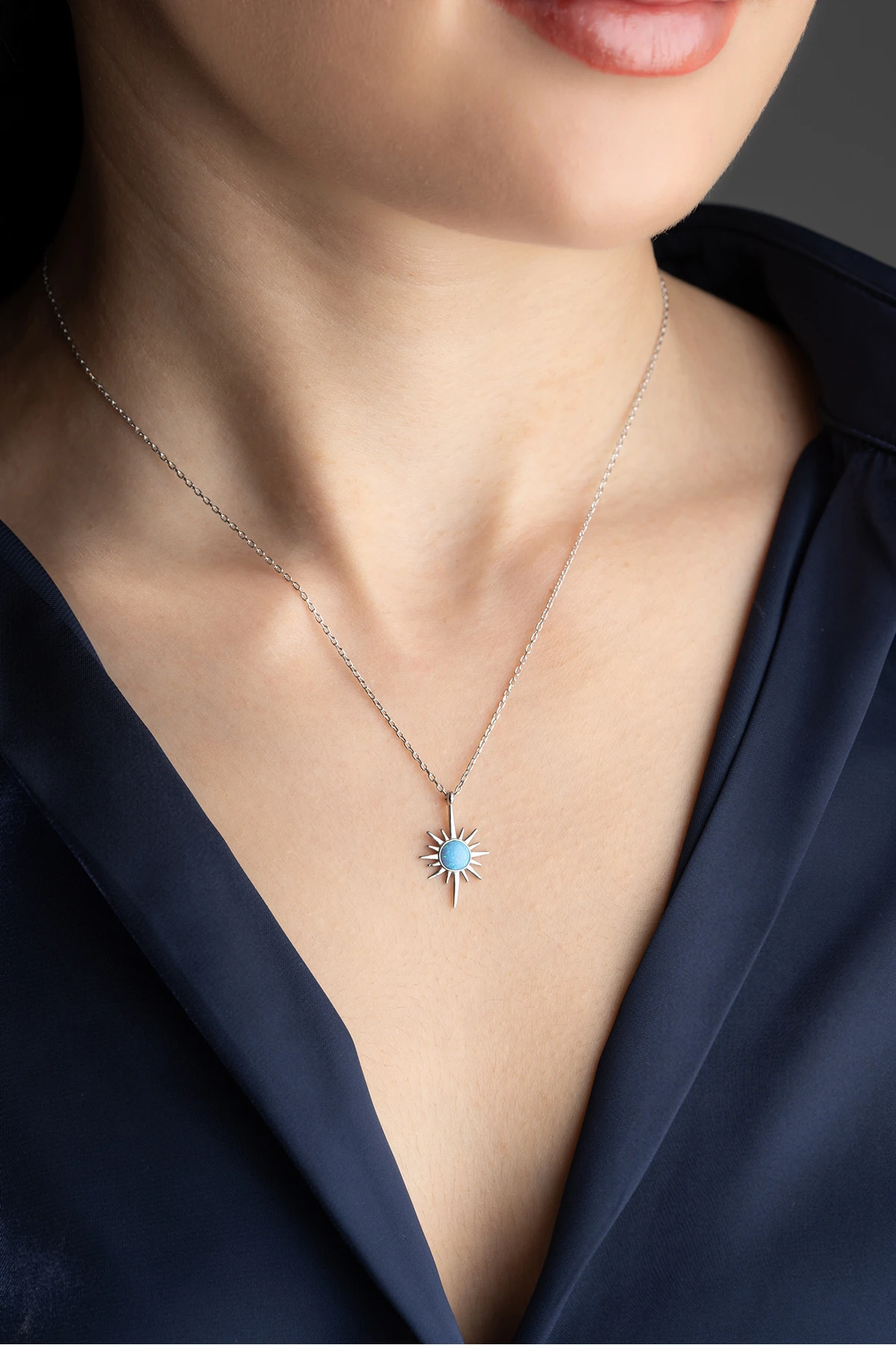 Gümüş Kutup Yıldızı Kolye