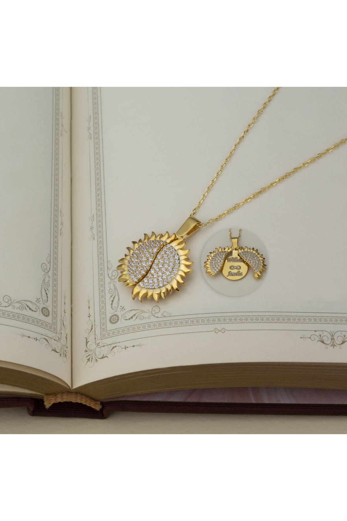 Gümüş Açılan Güneş Kolye