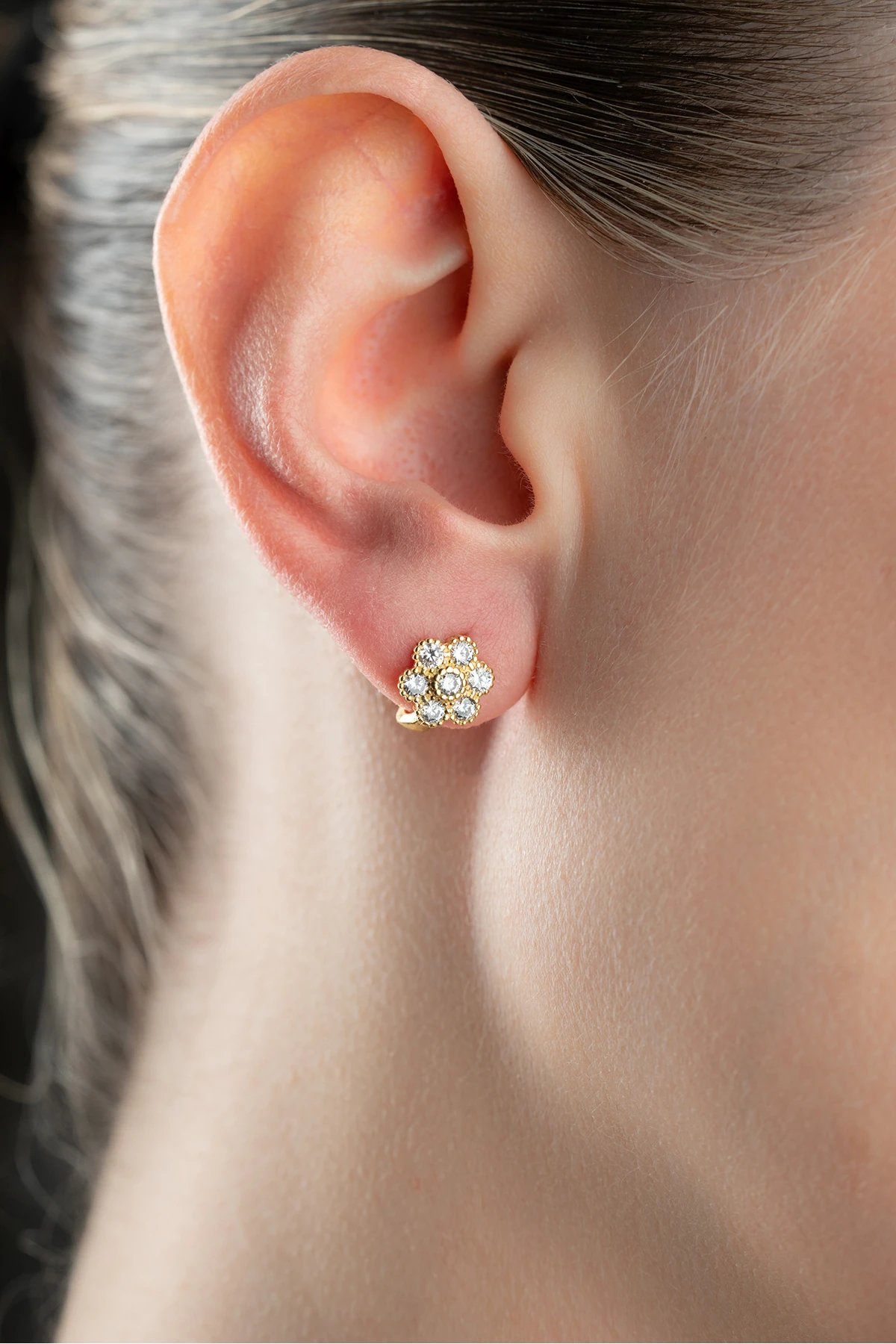 Gümüş Zirkon Taşlı Küpe