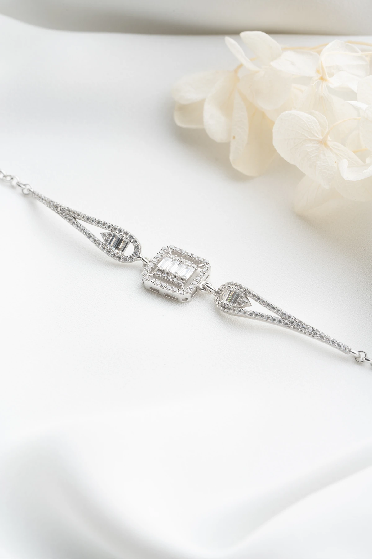 Gümüş Baget Tektaş Bileklik