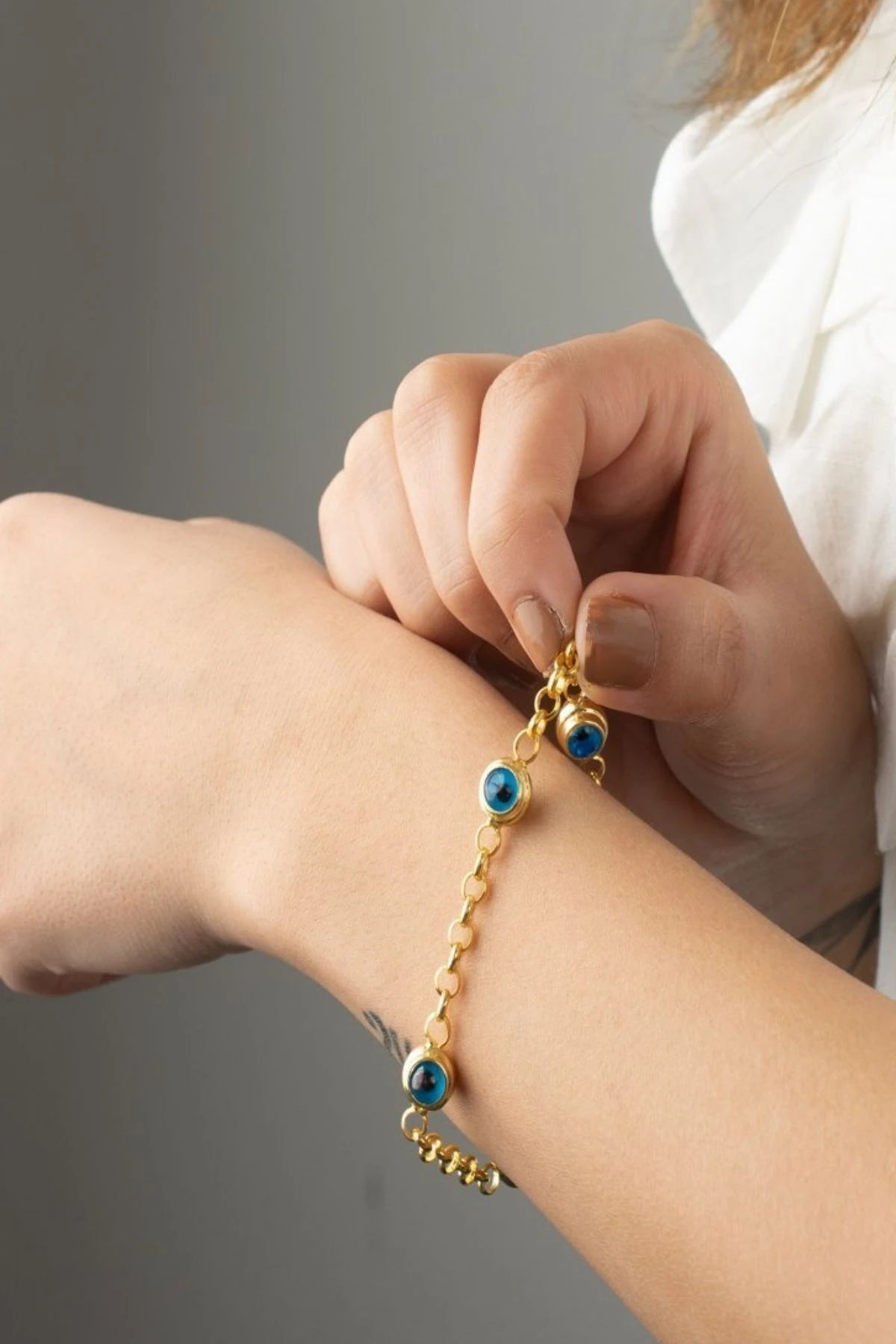 Gümüş 4'lü Göz Nazar Bileklik