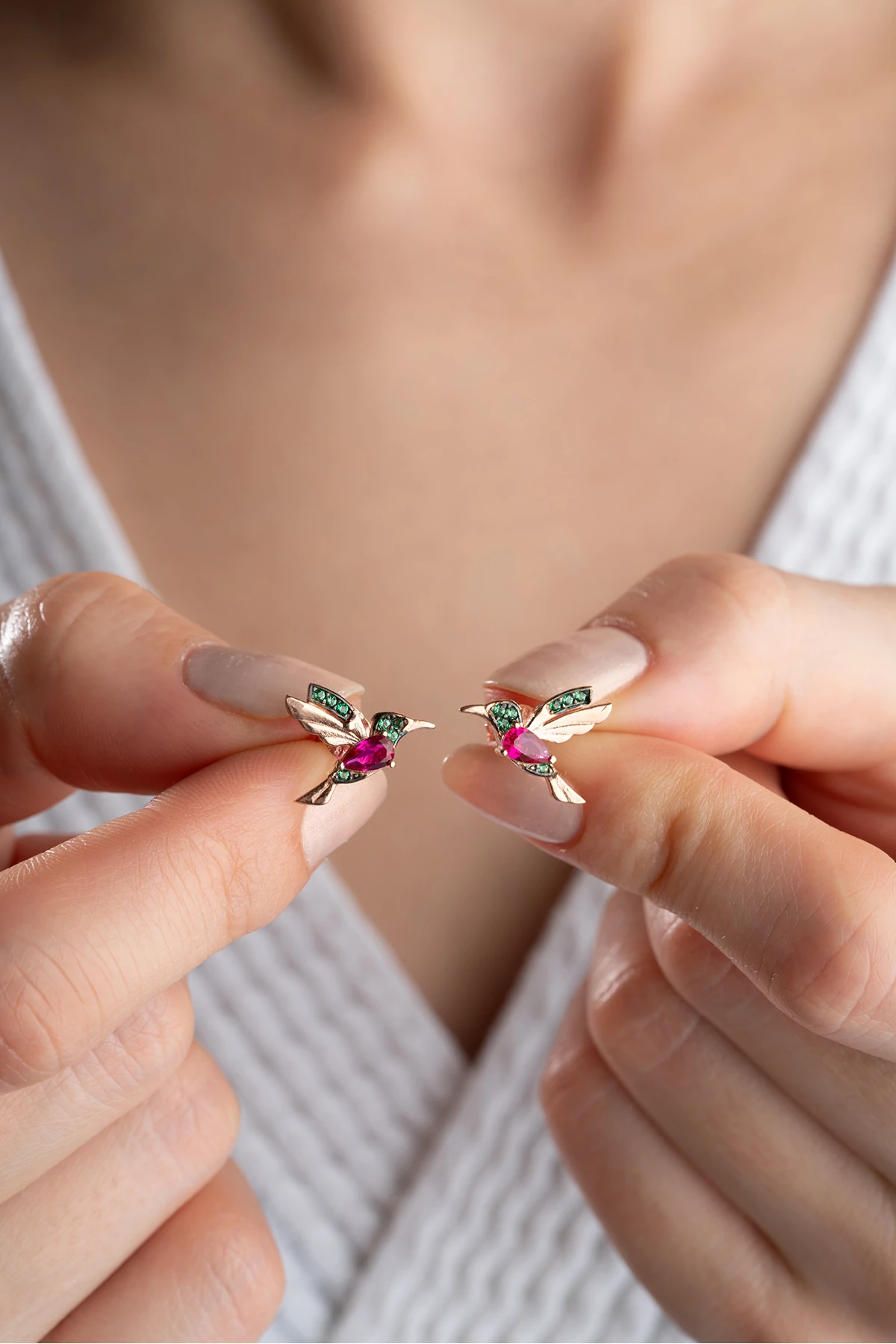 Gümüş Arı Kuşu Küpe