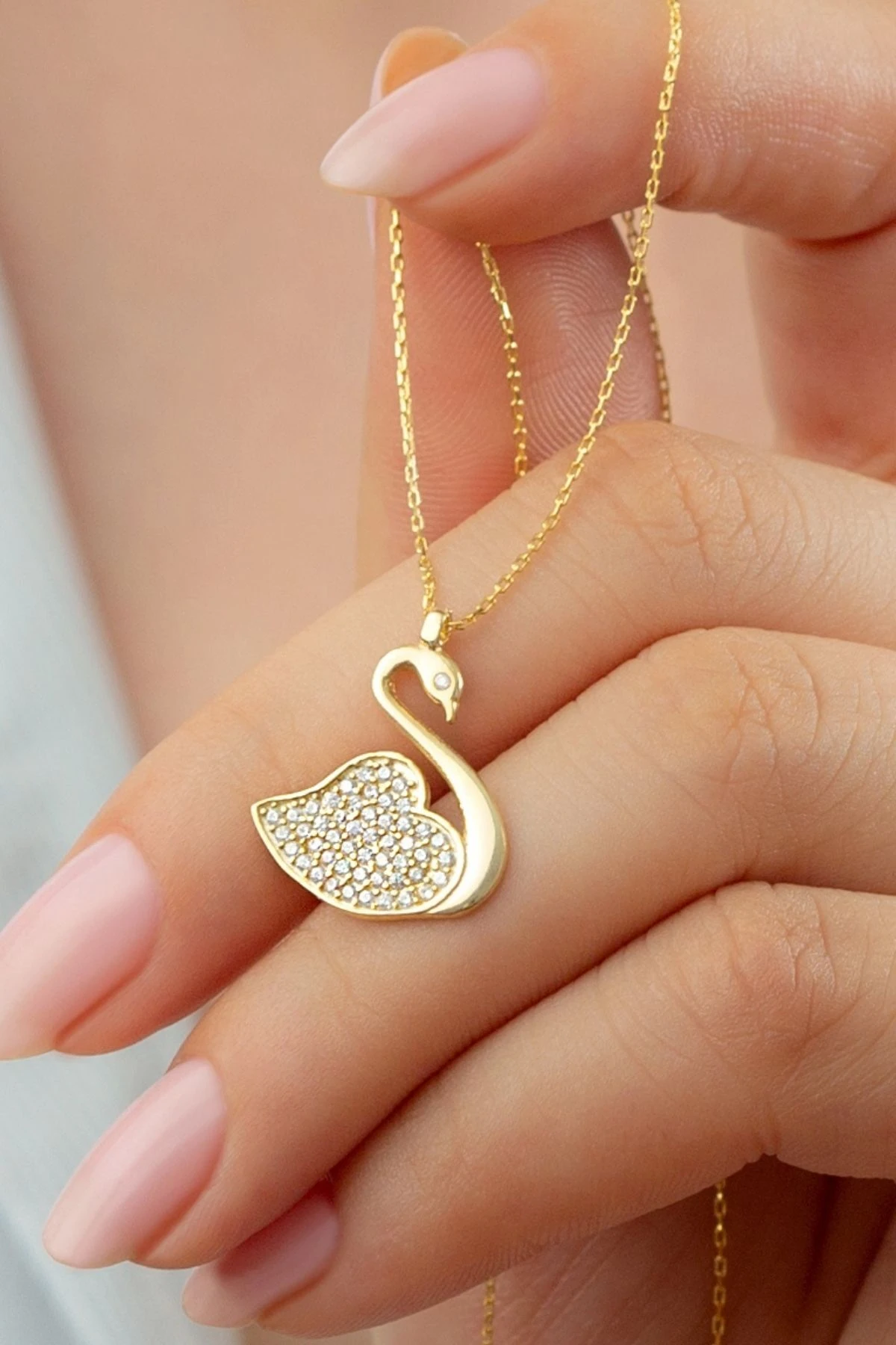 Gümüş Kuğu Kolye