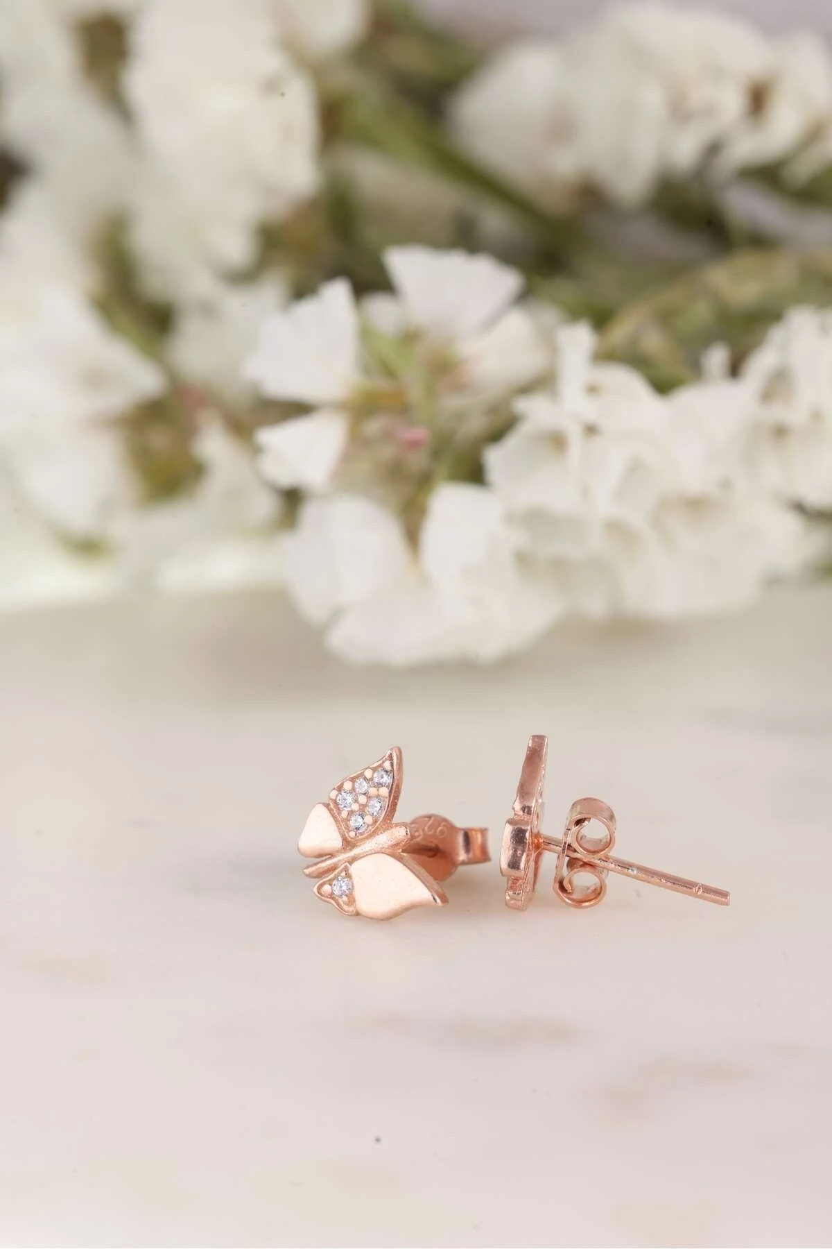 Gümüş Minik Kelebek Küpe