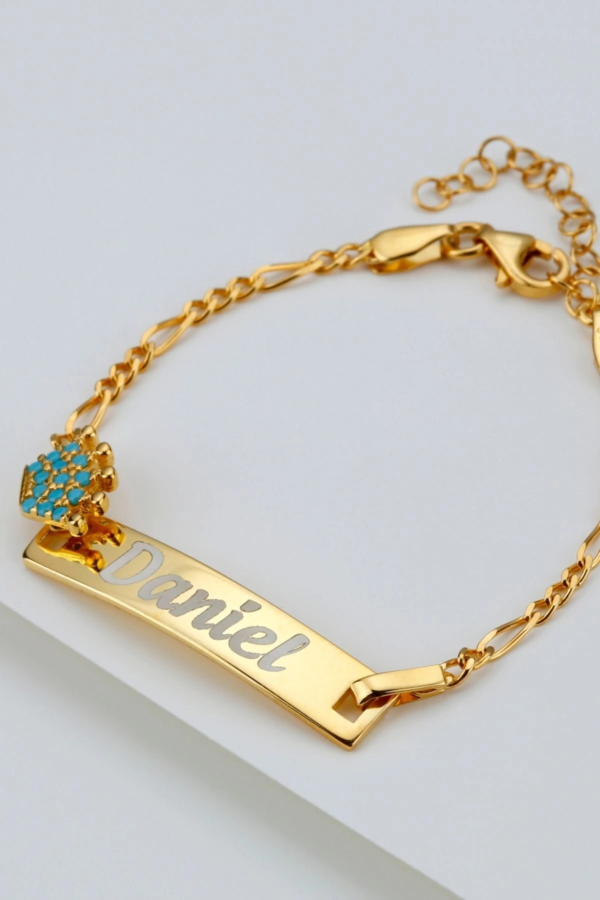 Gümüş Mavi Taçlı Isimli Çocuk Bileklik