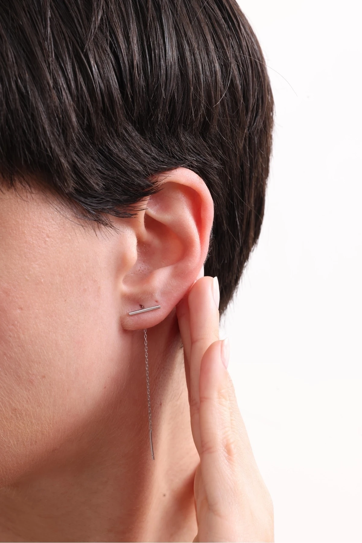 Gümüş Sallantılı Küpe