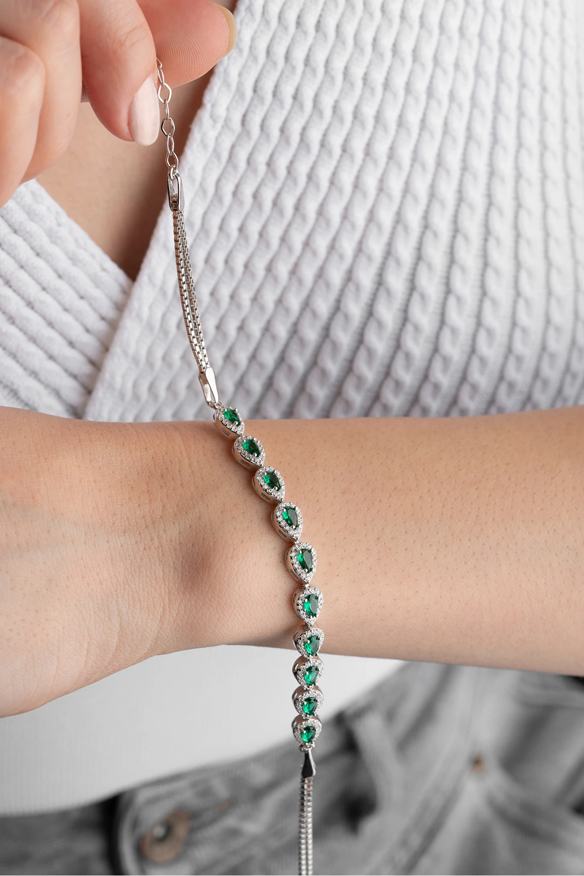 Gümüş Damla Model Suyolu Bileklik