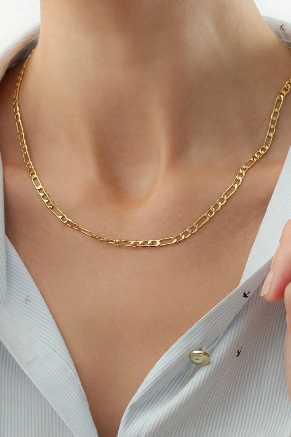 Gümüş Figaro Zincir Kolye