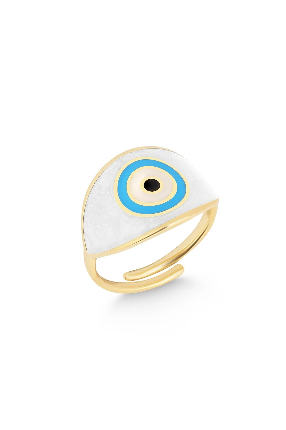 Gümüş Gold Mineli Nazar Yüzük