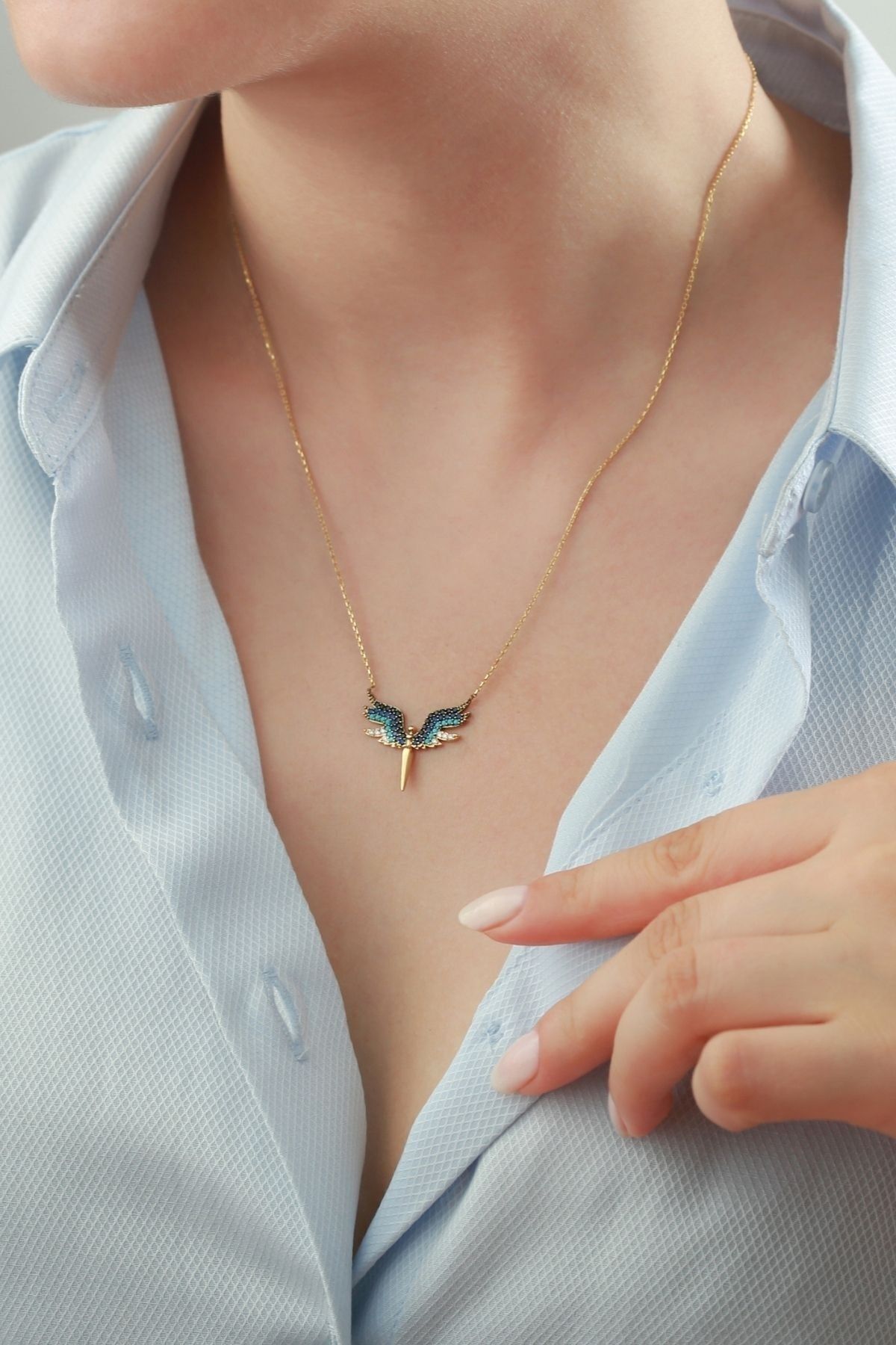 Zirkon Taşlı Mikail Kolye