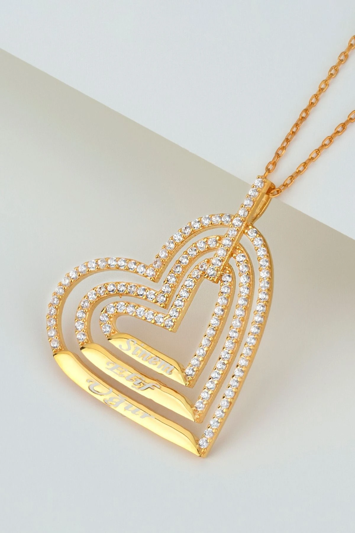 Gümüş Kalpli Kişiye Özel Isimli Kolye