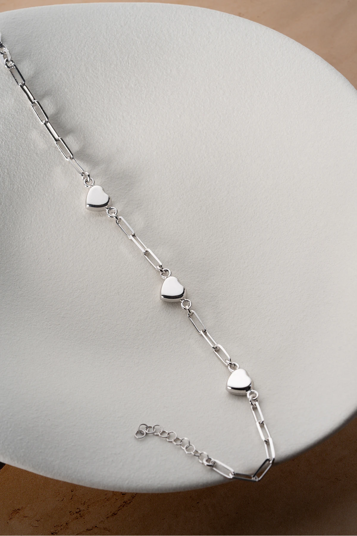 Gümüş Kalpli Bileklik