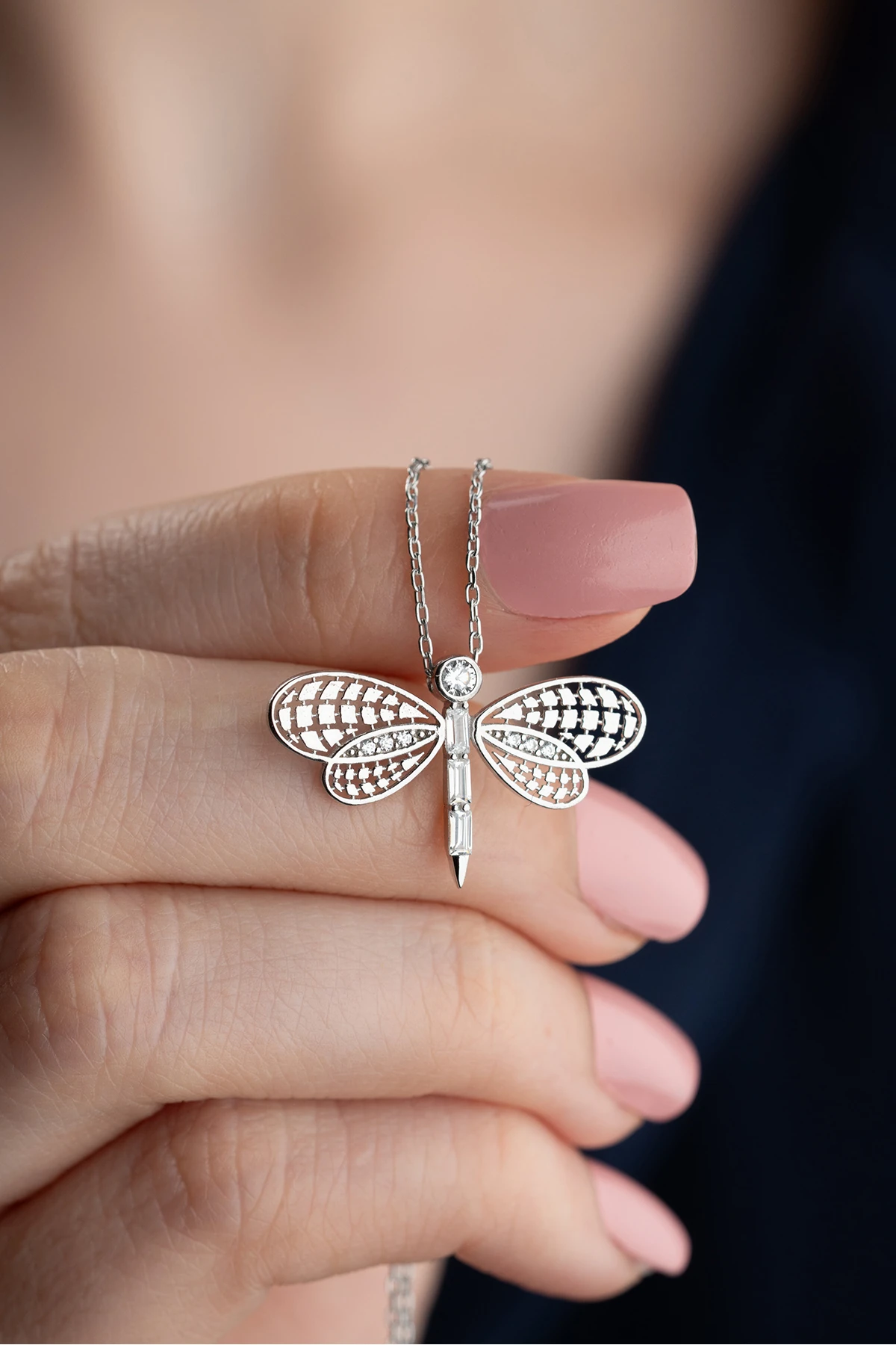 Gümüş Yusufçuk Kolye