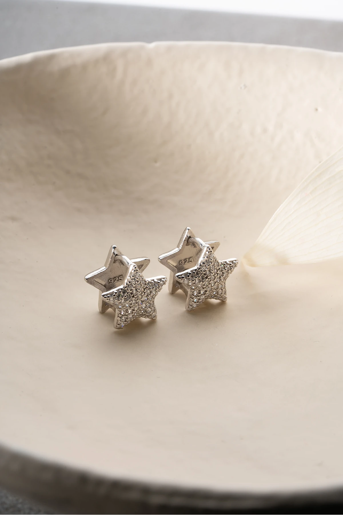 Gümüş Taşlı Yıldız Küpe