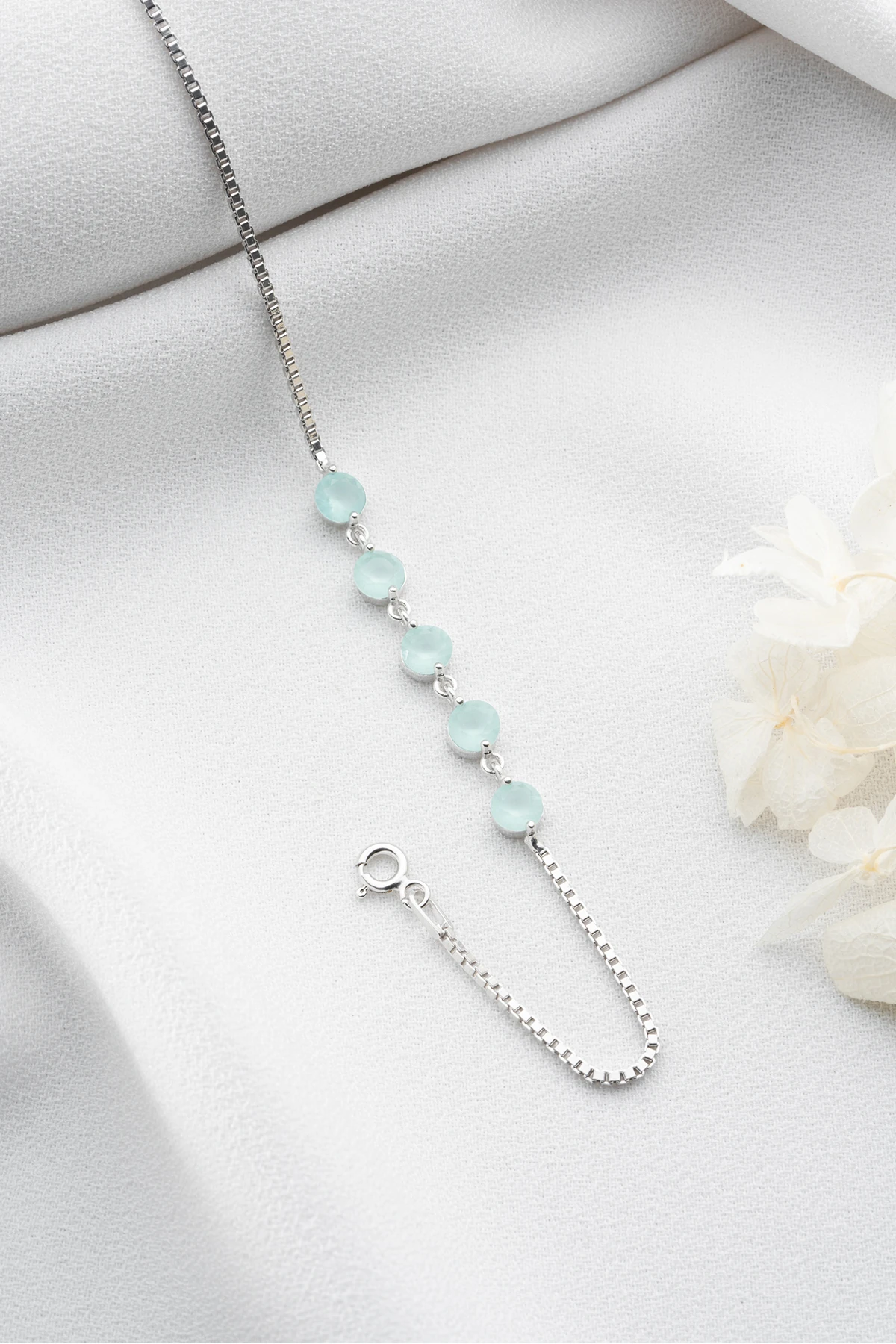 Gümüş Opal Taşlı Bileklik