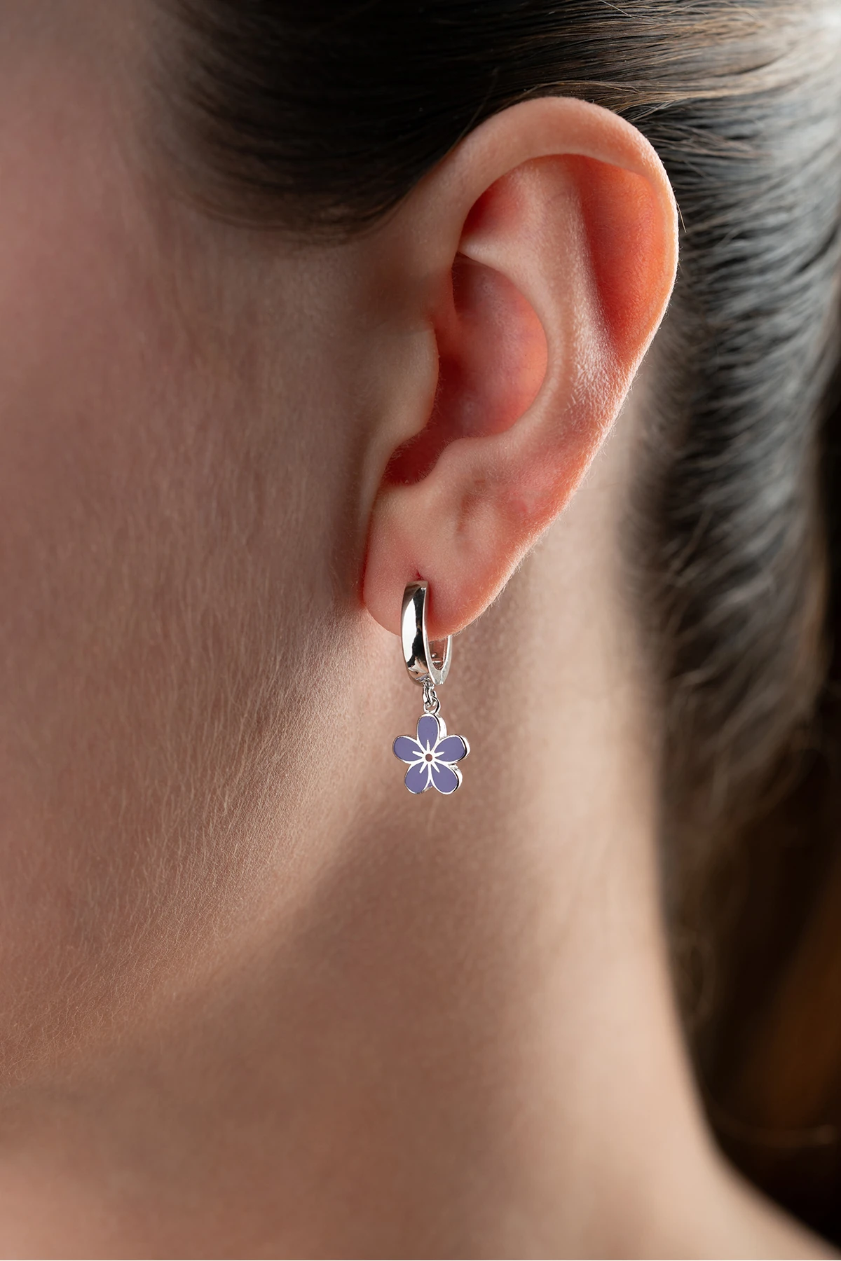 Gümüş Çocuk Çiçek Küpe