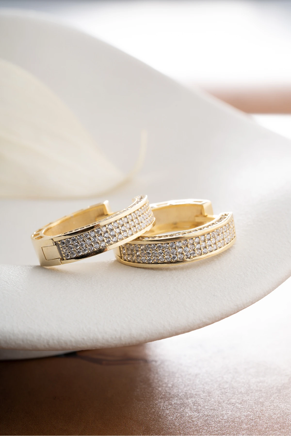 Gümüş Taşlı Halka Küpe