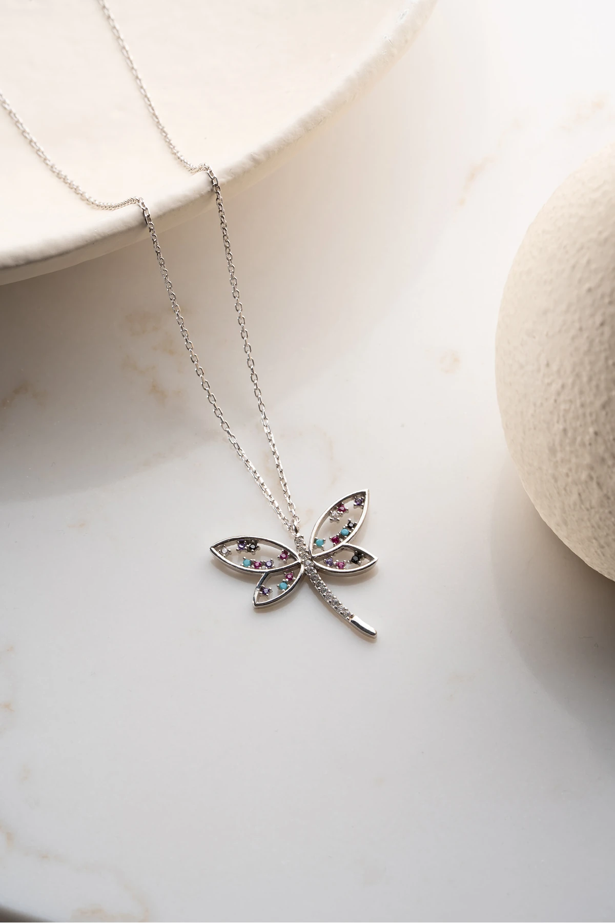 Gümüş Yusufçuk Kolye