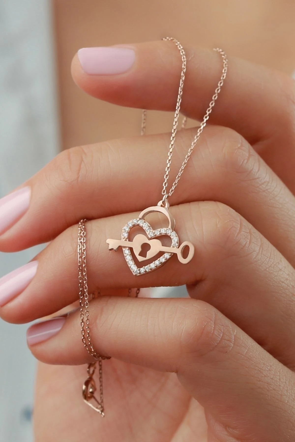 Gümüş Kalbimin Anahtarı Kolye