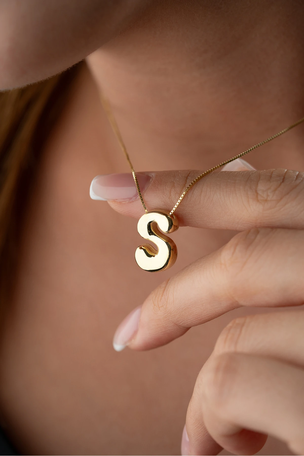 Gümüş Kişiye Özel Balon Harf Kolye