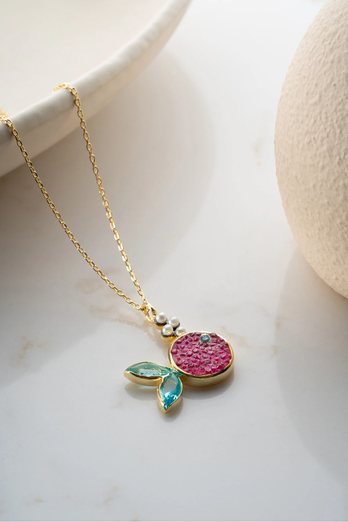 Gümüş İncili Balık Kolye