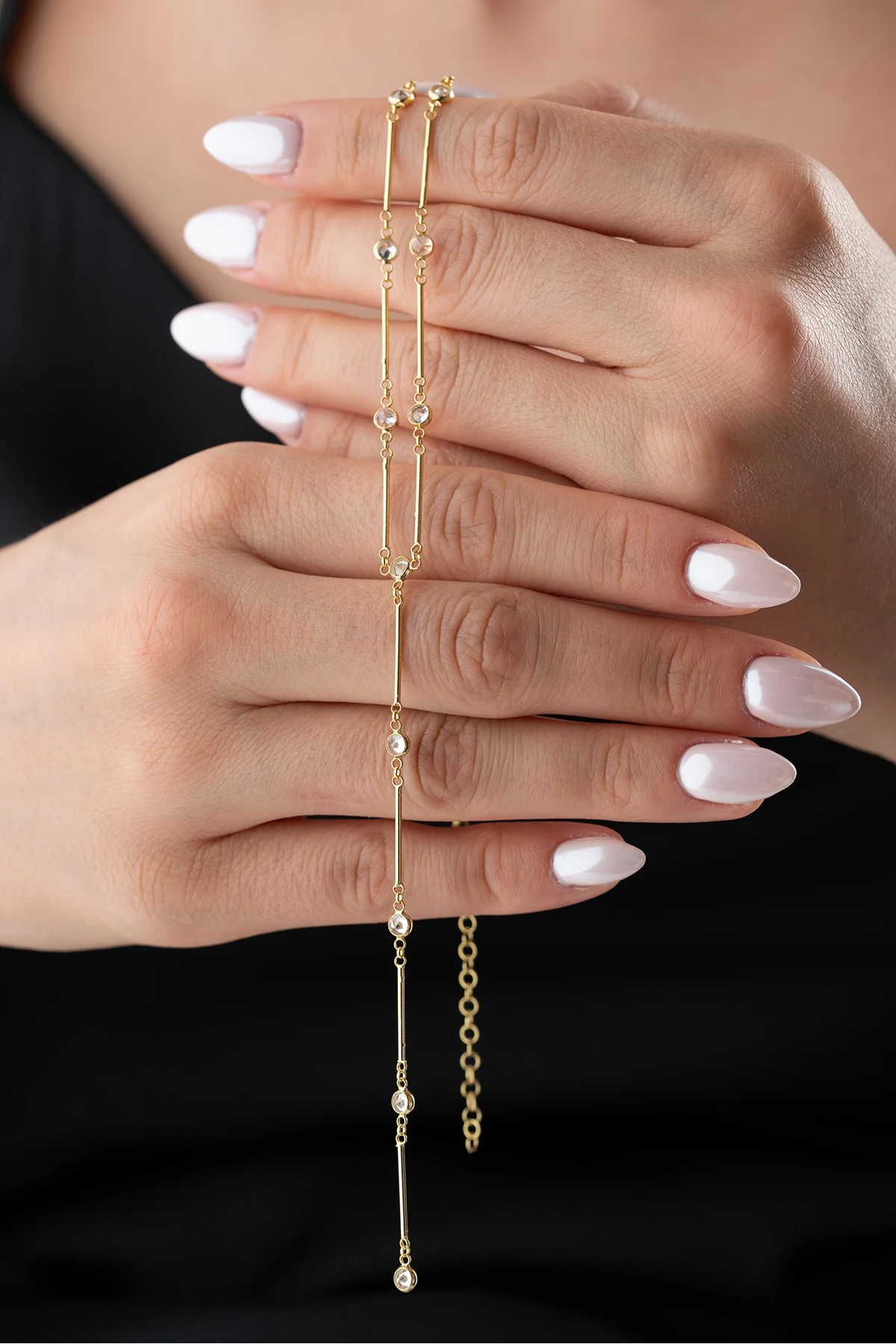 Gümüş Taşlı Y Zincir Kolye