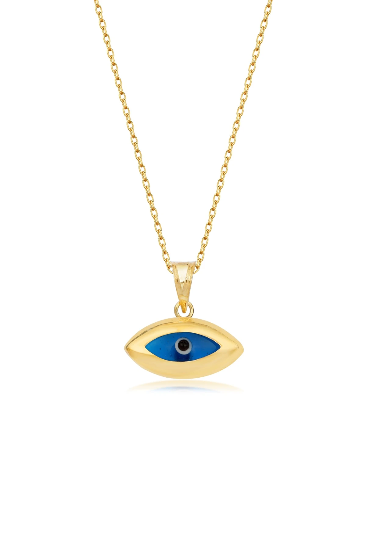 Gümüş Gold Göz Nazar Kolye
