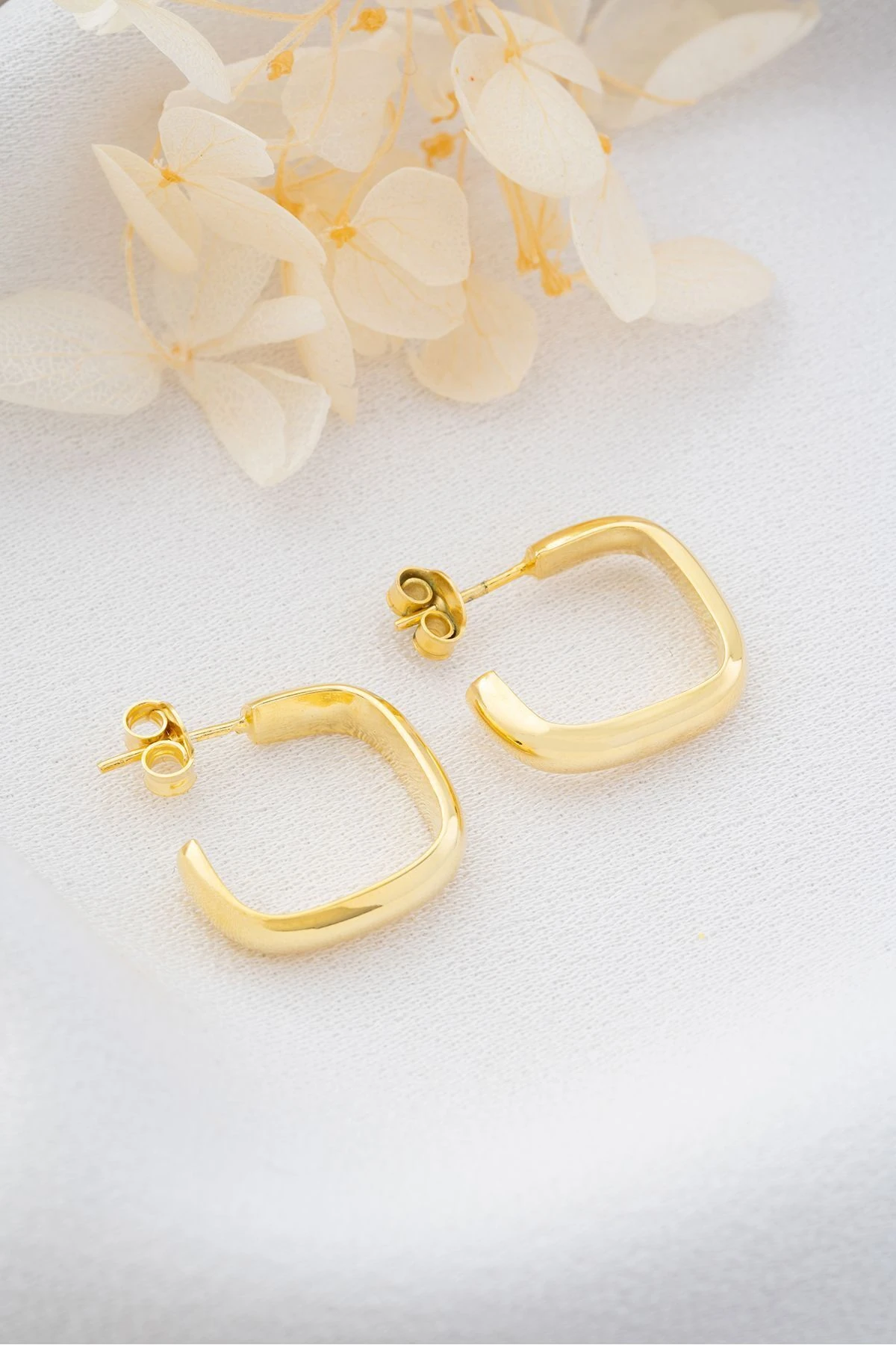 Gümüş Gold Halka Küpe