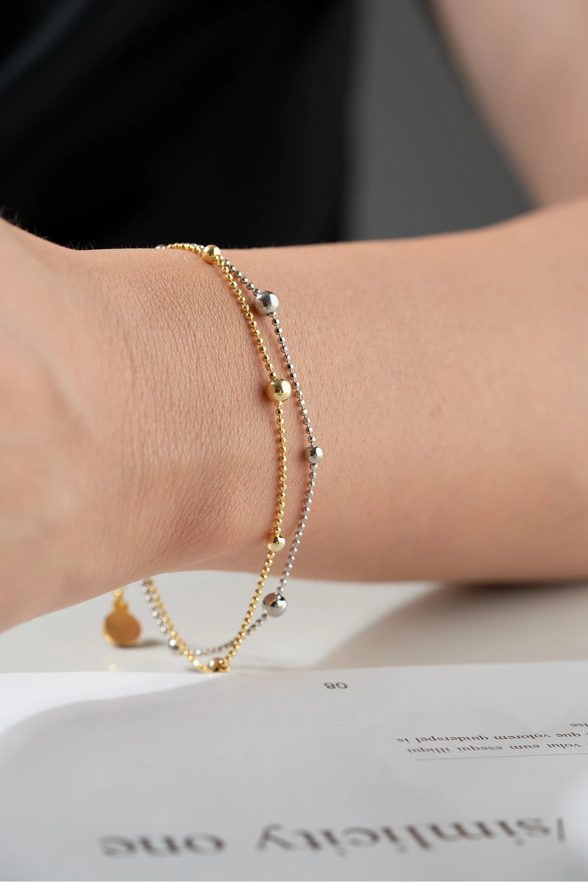 Gümüş Dorika Taşlı Zincir Bileklik