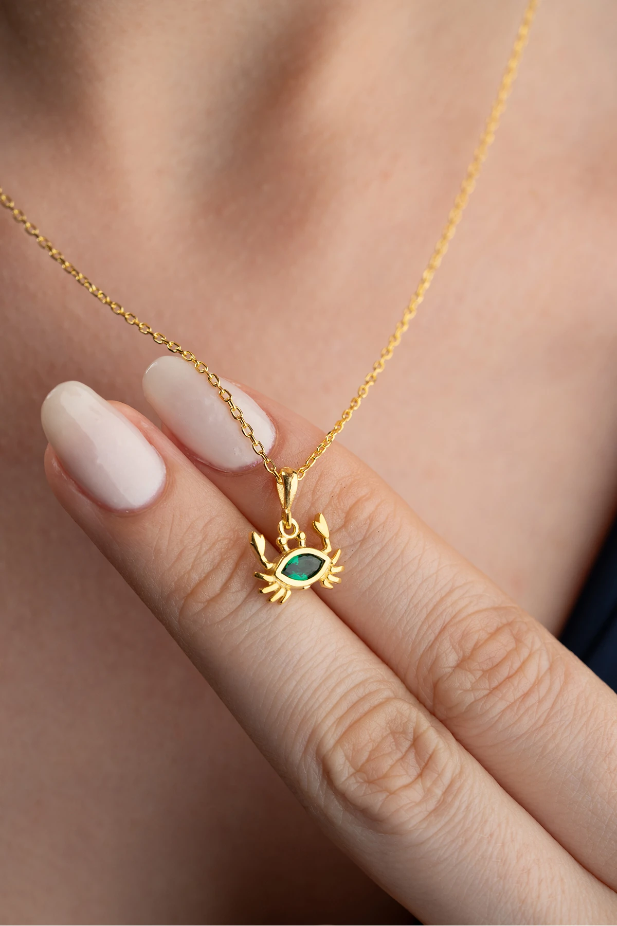 Gümüş Yengeç Model Kolye