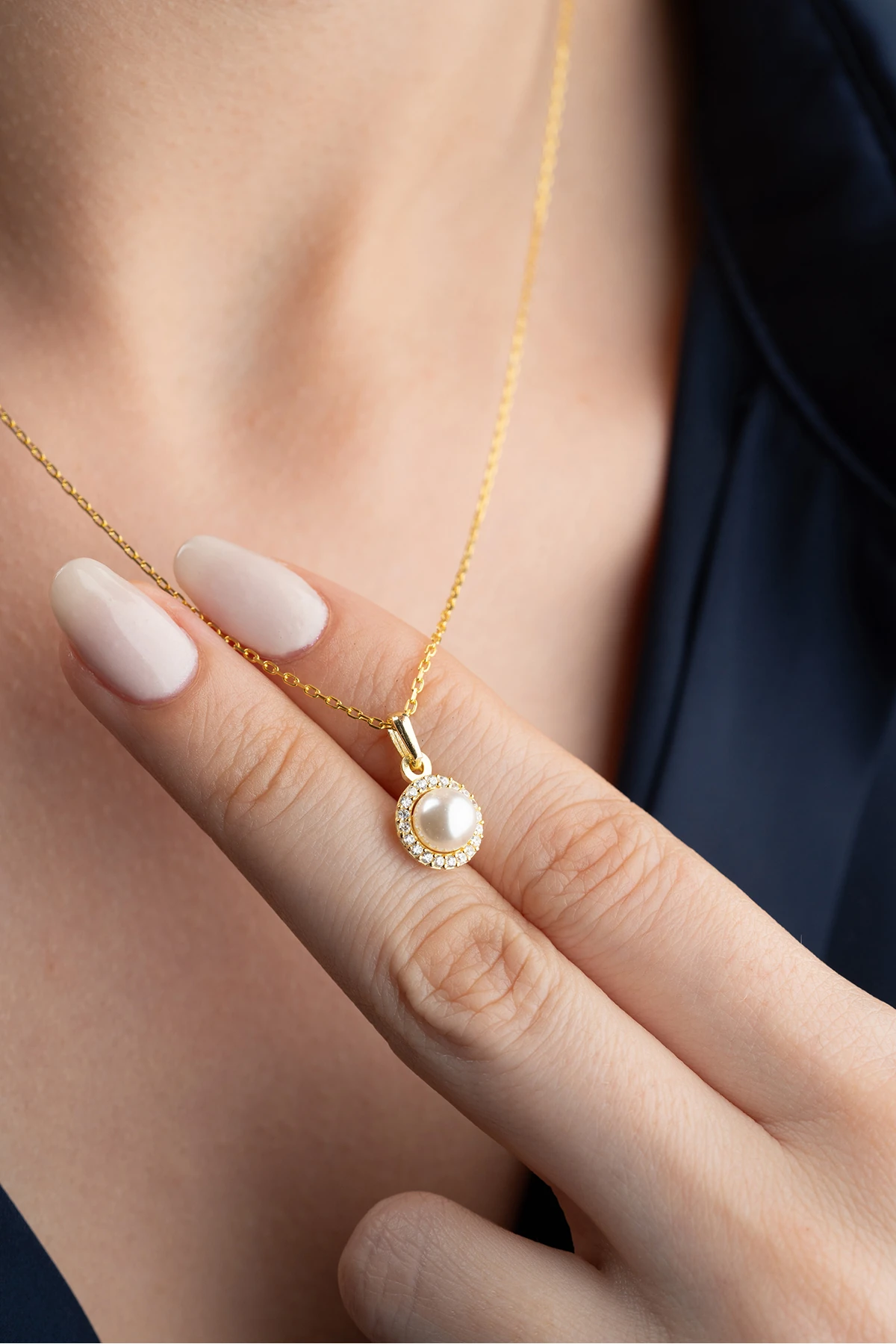 Gümüş İnci Model Kolye