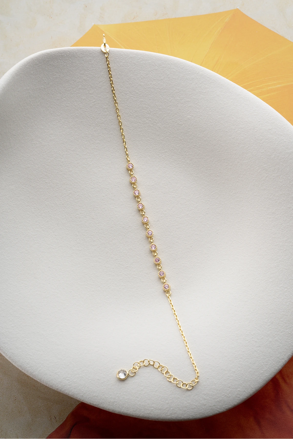 Gümüş Zirkon Taşlı Su Yolu Bileklik