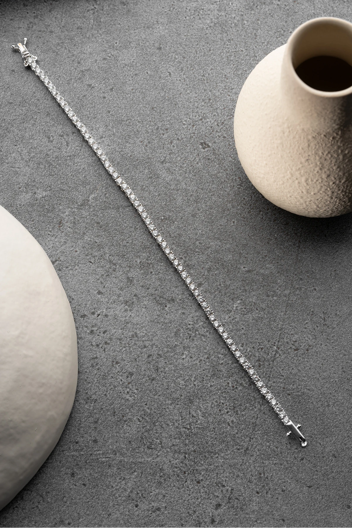 Gümüş Zirkon Taşlı Su Yolu Bileklik