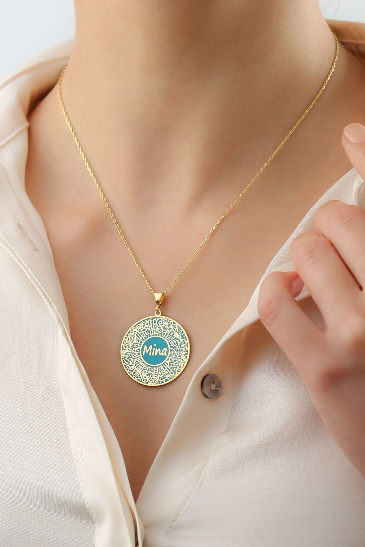 Gümüş Dualı Isim Kolye