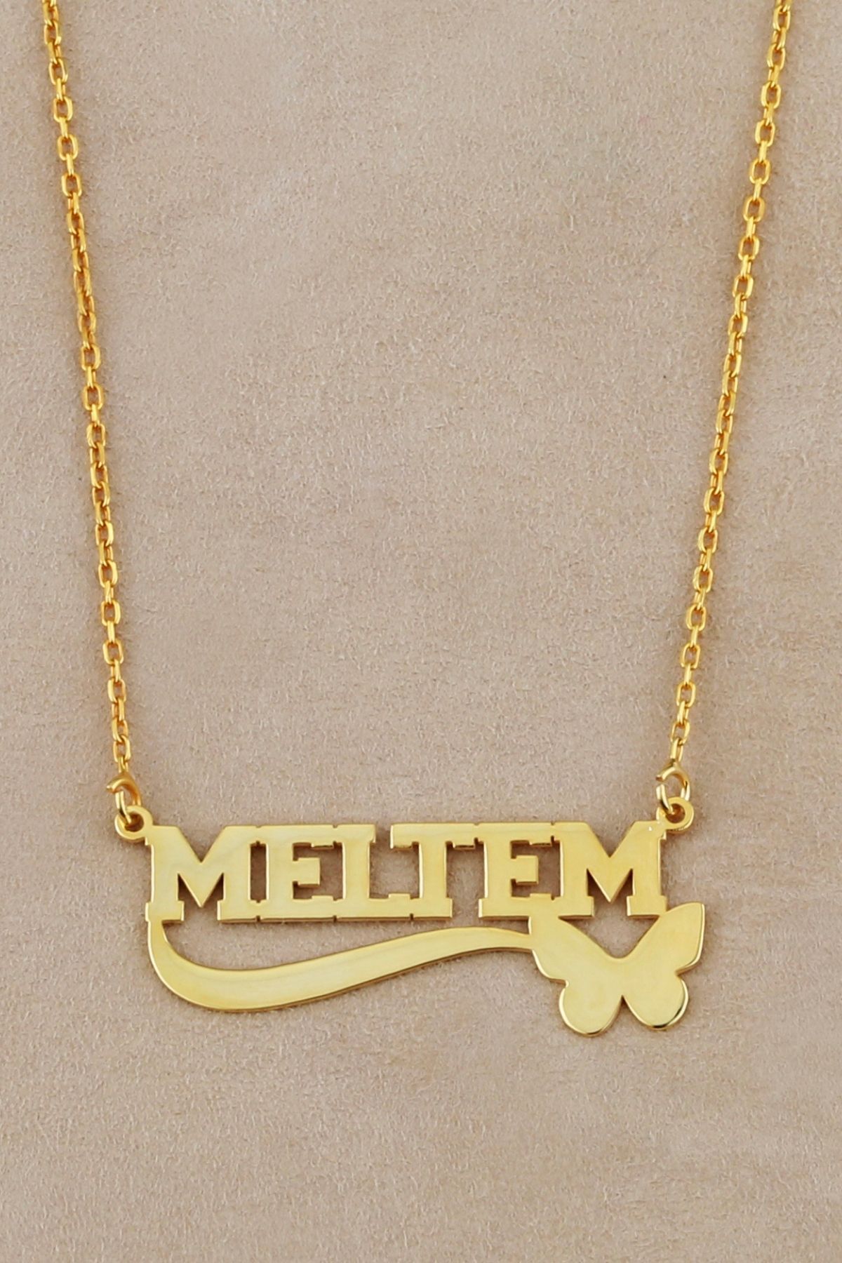 Gümüş Kelebekli Isimli Kolye