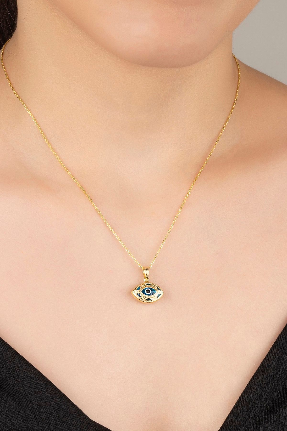 Gümüş Damla Göz Kolye