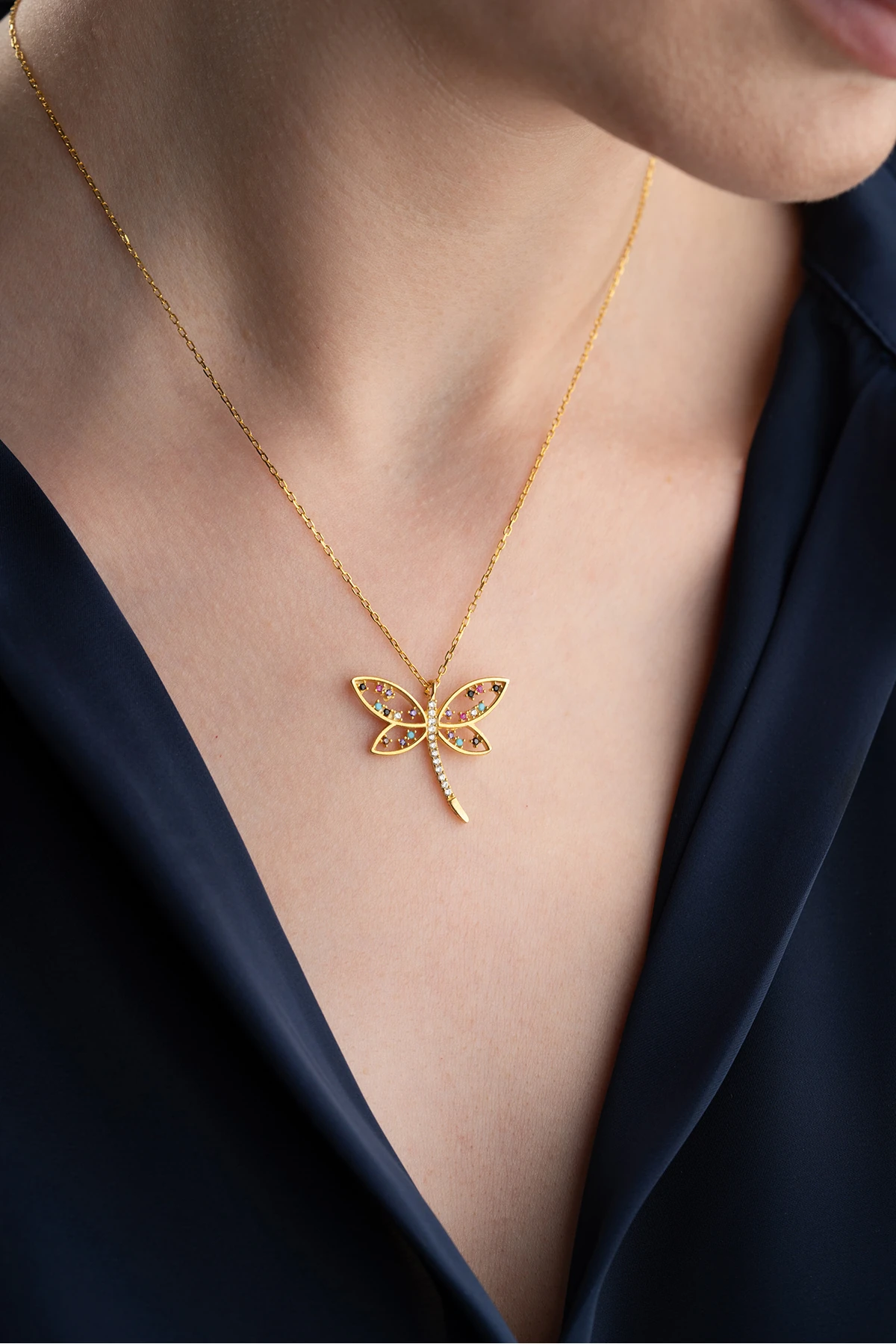 Gümüş Işıklı Kutuda Yusufçuk Kolye