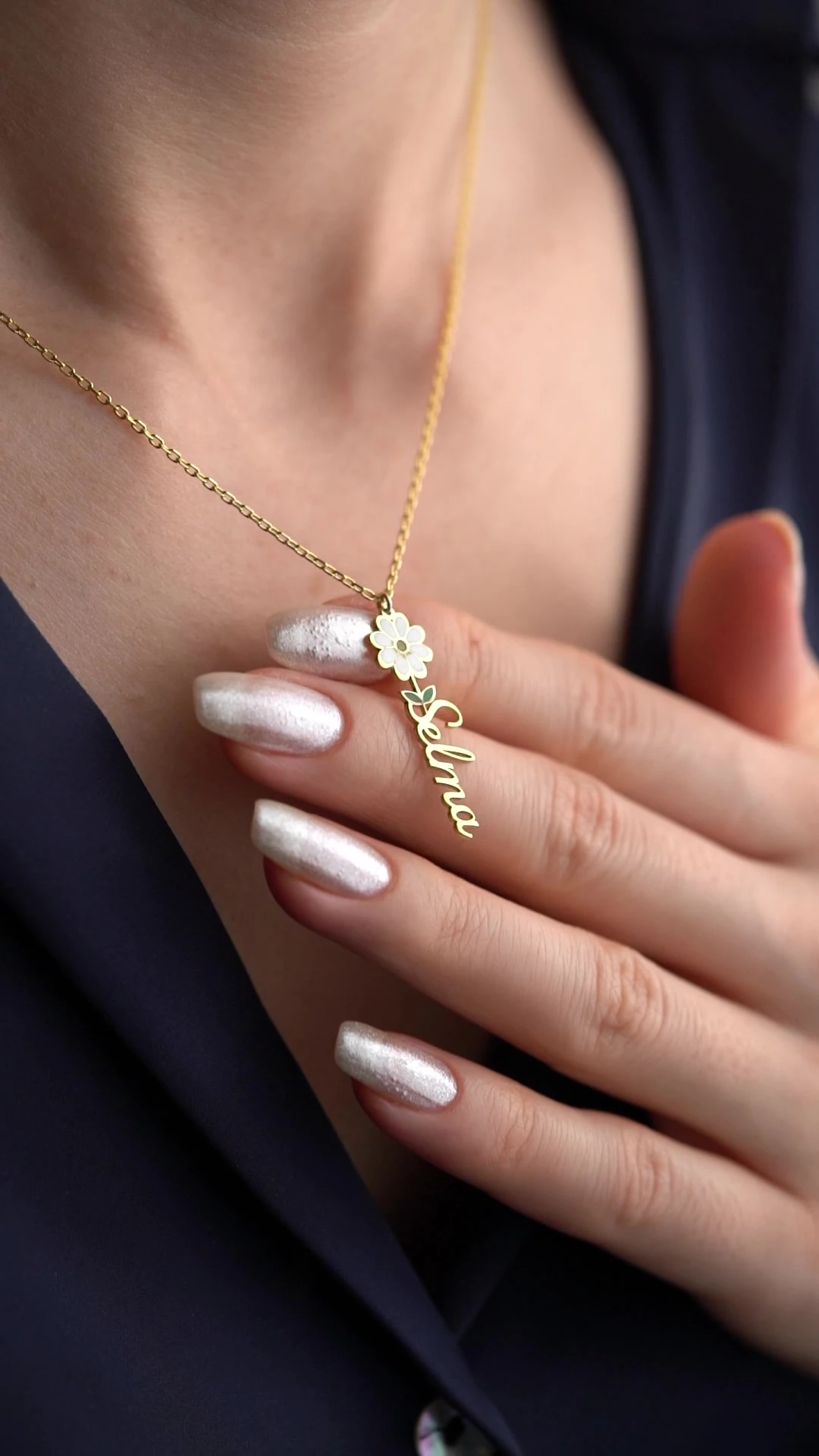 Gümüş İsimli Papatya Kolye